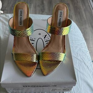Steve Madden Women's Iridescent Snake Print Heels